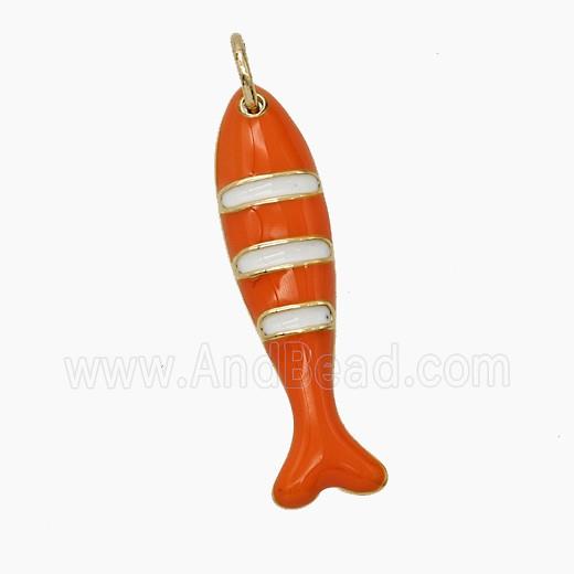 Enamel Copper Pendant, Gold Plated