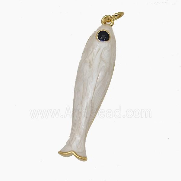 Enamel Copper Pendant, Gold Plated