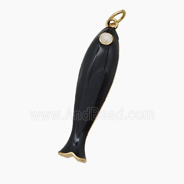 Enamel Copper Pendant, Gold Plated