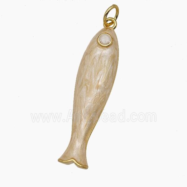Enamel Copper Pendant, Gold Plated