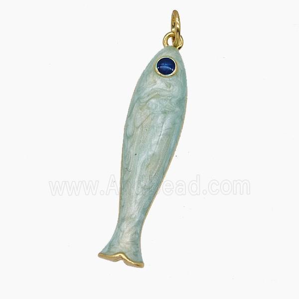Enamel Copper Pendant, Gold Plated