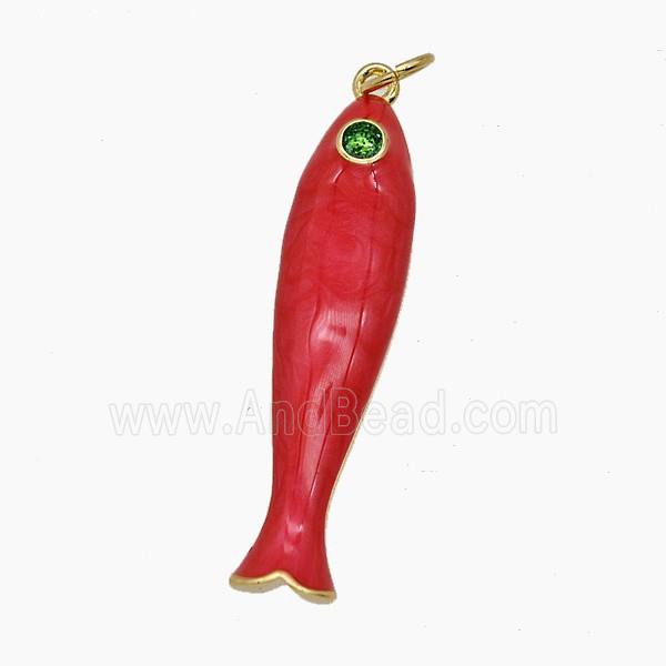 Enamel Copper Pendant, Gold Plated