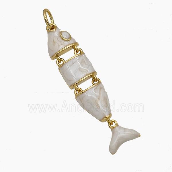 Enamel Copper Pendant, Gold Plated