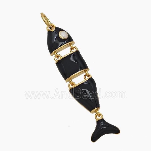 Enamel Copper Pendant, Gold Plated