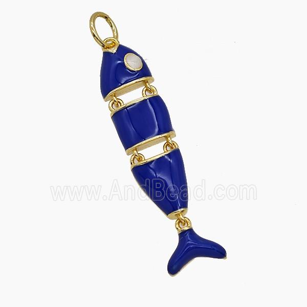 Enamel Copper Pendant, Gold Plated