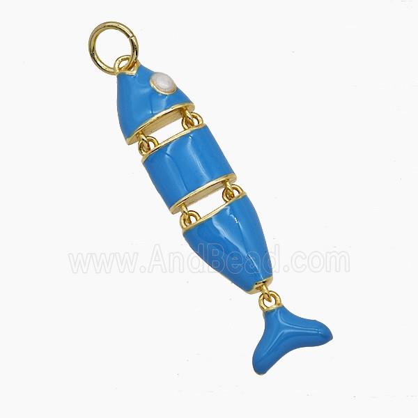 Enamel Copper Pendant, Gold Plated