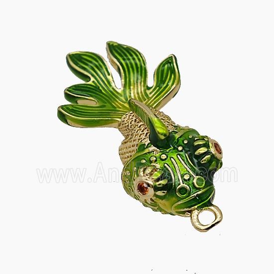 Enamel Copper Pendant, Gold Plated