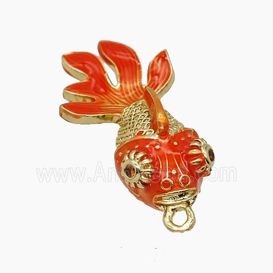 Enamel Copper Pendant, Gold Plated
