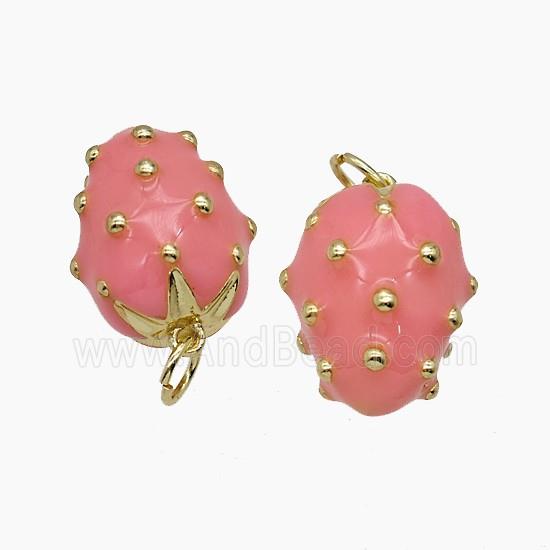 Enamel Copper Pendant, Gold Plated