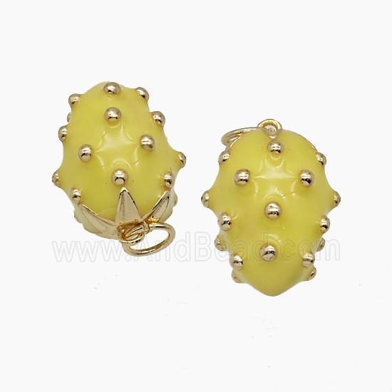 Enamel Copper Pendant, Gold Plated