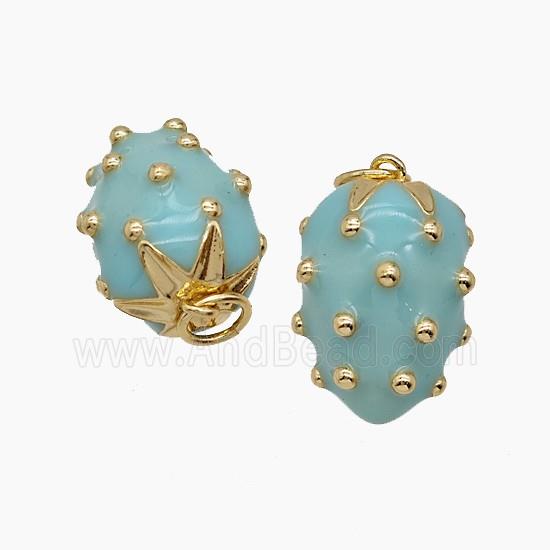 Enamel Copper Pendant, Gold Plated