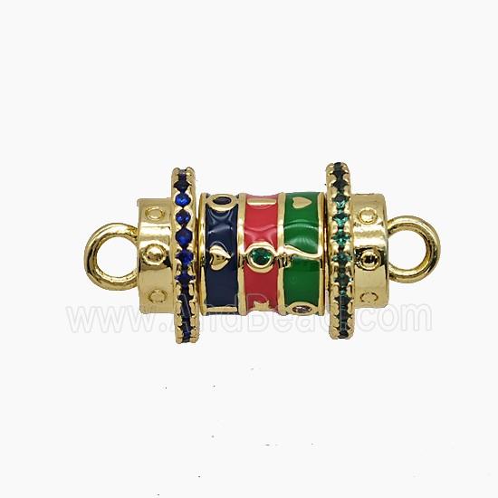 Enamel Copper Pendant, Gold Plated