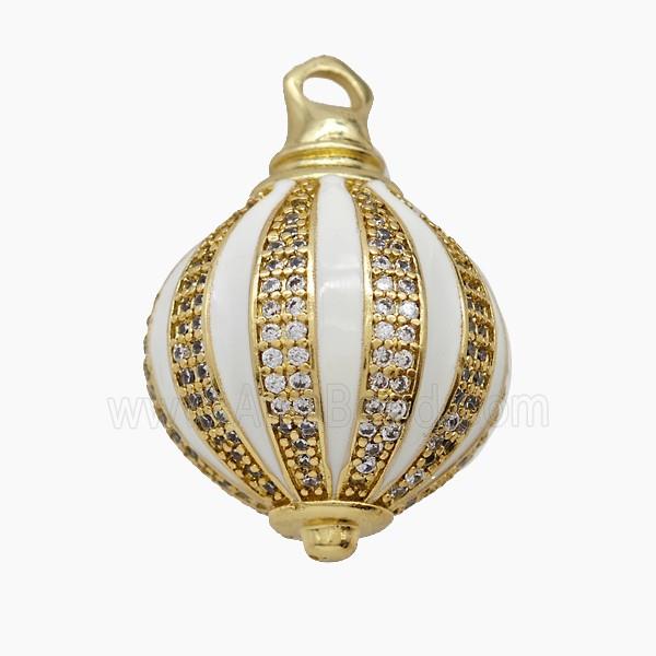 Enamel Copper Pendant, Gold Plated
