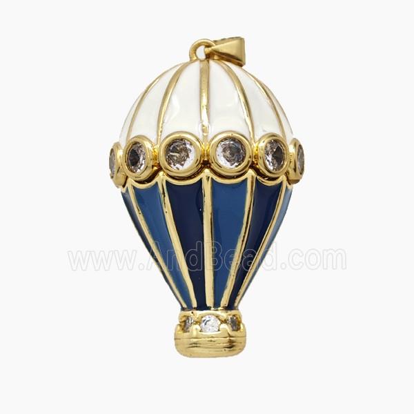 Enamel Copper Pendant, Gold Plated