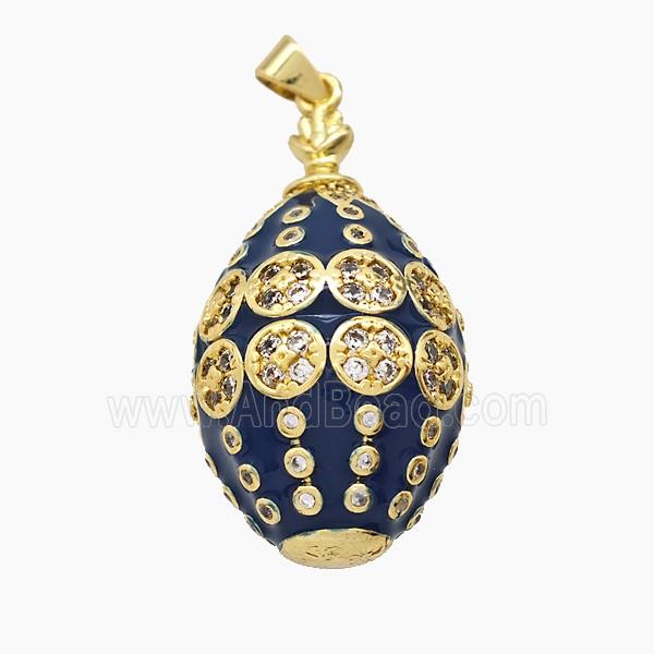 Enamel Copper Pendant, Gold Plated