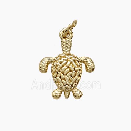 Copper Pendant Pave Zircon, Gold Plated