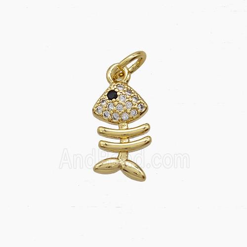 Copper Pendant Pave Zircon, Gold Plated