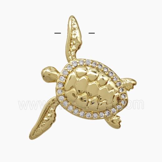 Copper Pendant Pave Zircon, Gold Plated