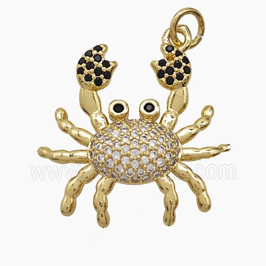 Copper Pendant Pave Zircon, Gold Plated
