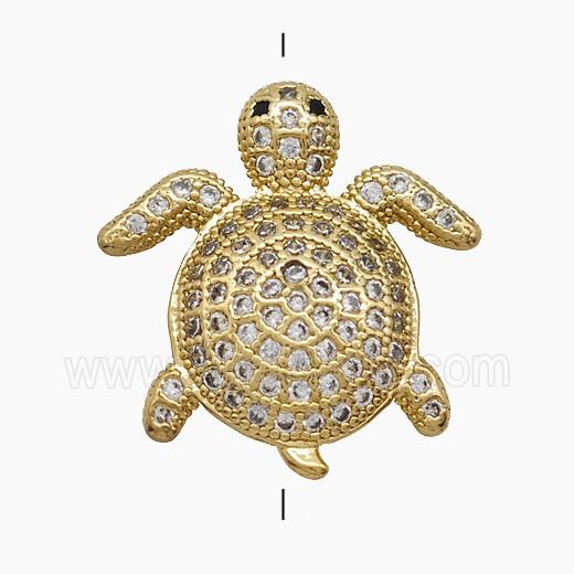 Copper Pendant Pave Zircon, Gold Plated