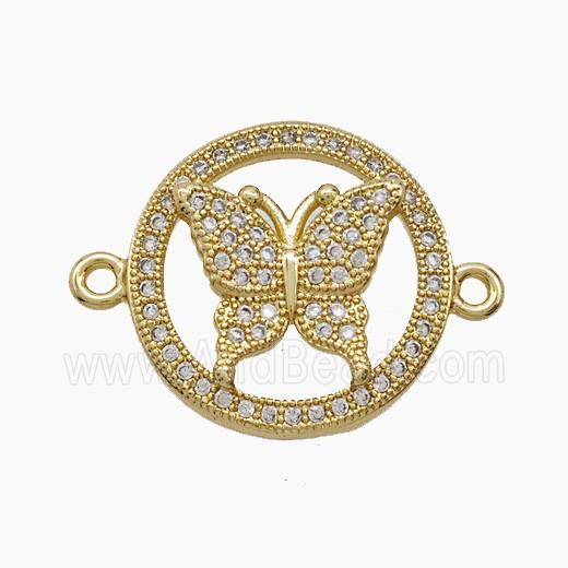 Copper Pendant Pave Zircon, Gold Plated