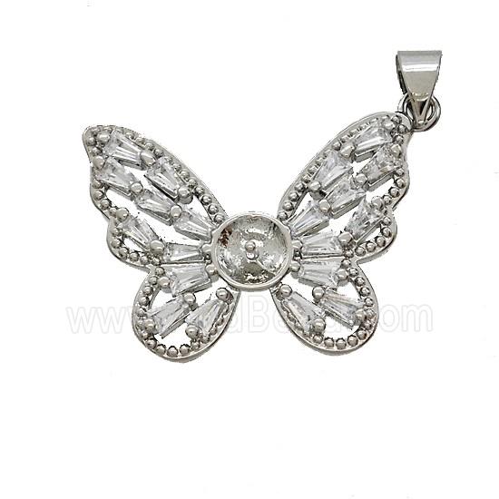 Copper Pendant Pave Zircon, Gold Plated
