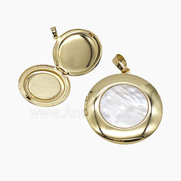 Copper Pendant Pave Zircon, Gold Plated