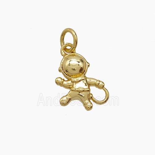 Copper Pendant Pave Zircon, Gold Plated