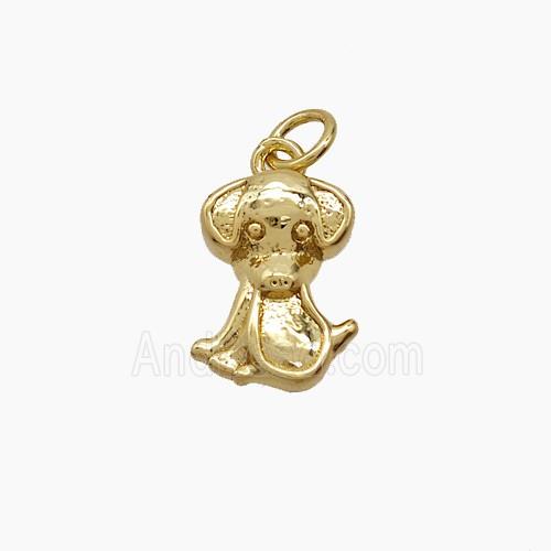 Copper Pendant Pave Zircon, Gold Plated