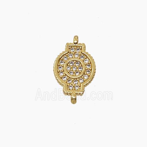 Copper Pendant Pave Zircon, Gold Plated