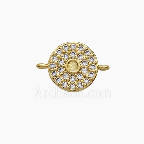 Copper Pendant Pave Zircon, Gold Plated