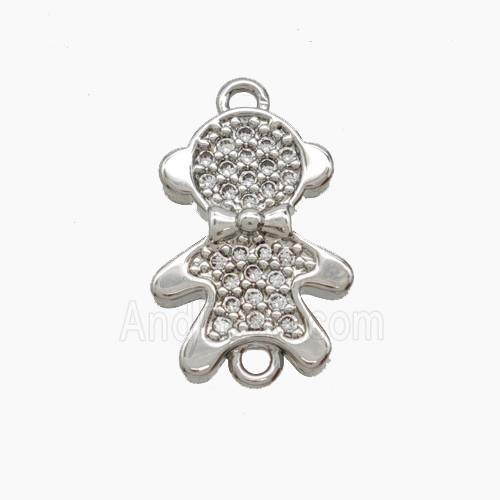 Copper Pendant Pave Zircon, Gold Plated