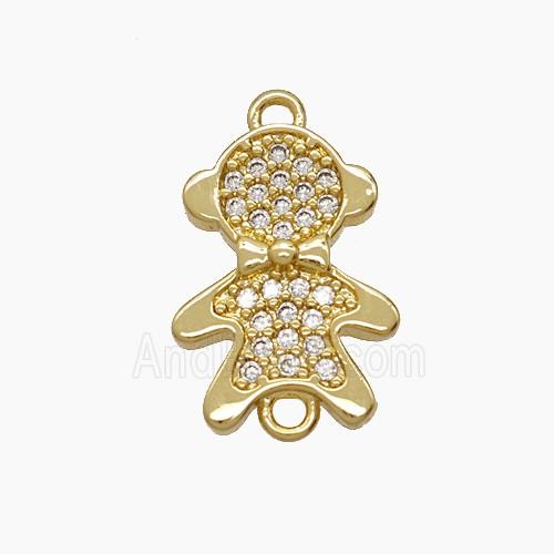 Copper Pendant Pave Zircon, Gold Plated