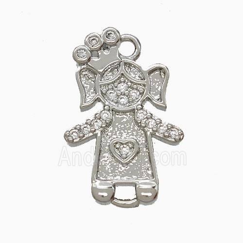 Copper Pendant Pave Zircon, Gold Plated