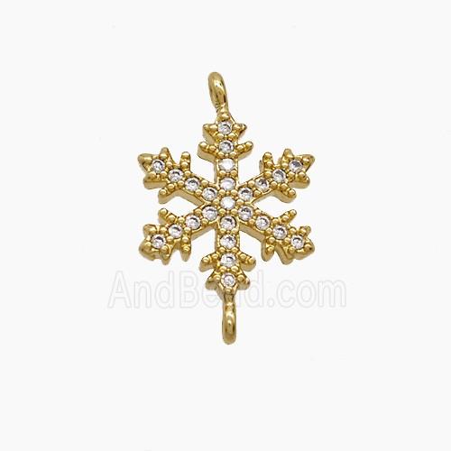 Copper Pendant Pave Zircon, Gold Plated