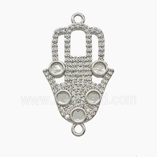 Copper Pendant Pave Zircon, Gold Plated