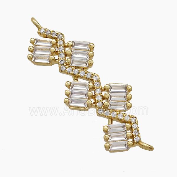 Copper Pendant Pave Zircon, Gold Plated