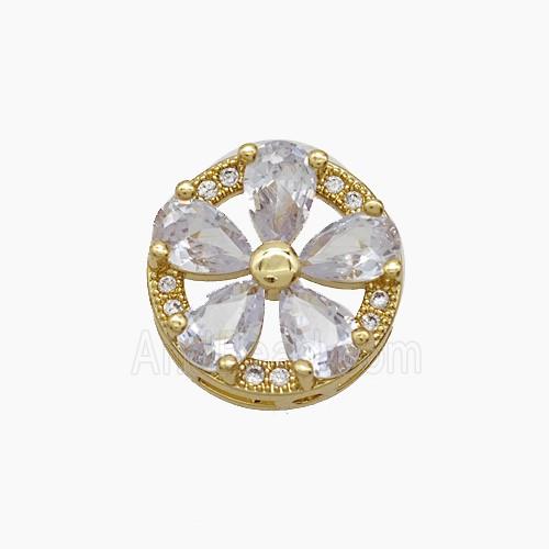 Copper Pendant Pave Zircon, Gold Plated