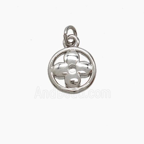 Copper Pendant Pave Zircon, Gold Plated
