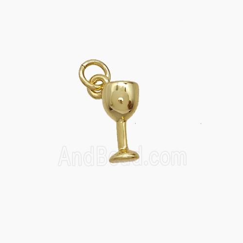 Copper Pendant Pave Zircon, Gold Plated