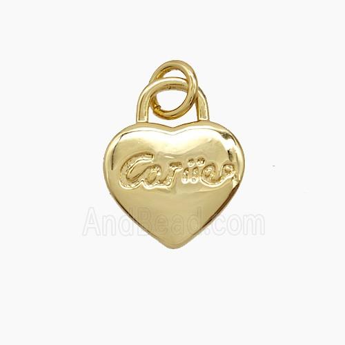 Copper Pendant Pave Zircon, Gold Plated