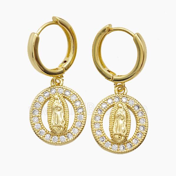 Copper Pendant Pave Zircon, Gold Plated