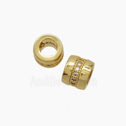 Copper Pendant Pave Zircon, Gold Plated