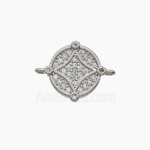 Copper Pendant Pave Zircon, Gold Plated