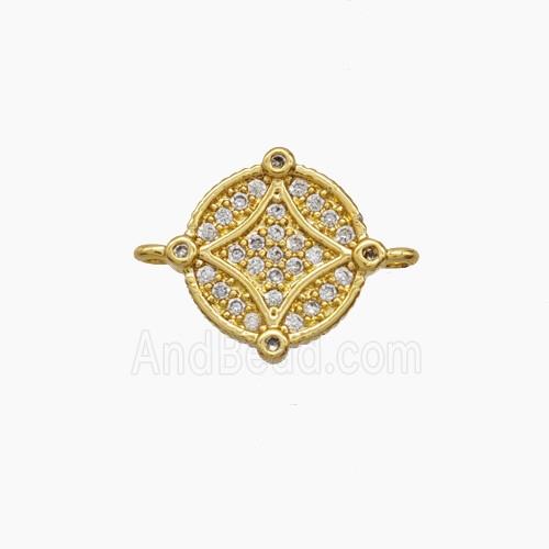 Copper Pendant Pave Zircon, Gold Plated