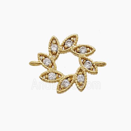 Copper Pendant Pave Zircon, Gold Plated