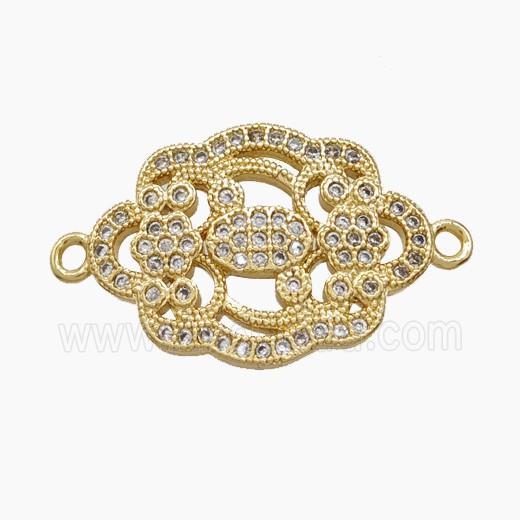 Copper Pendant Pave Zircon, Gold Plated