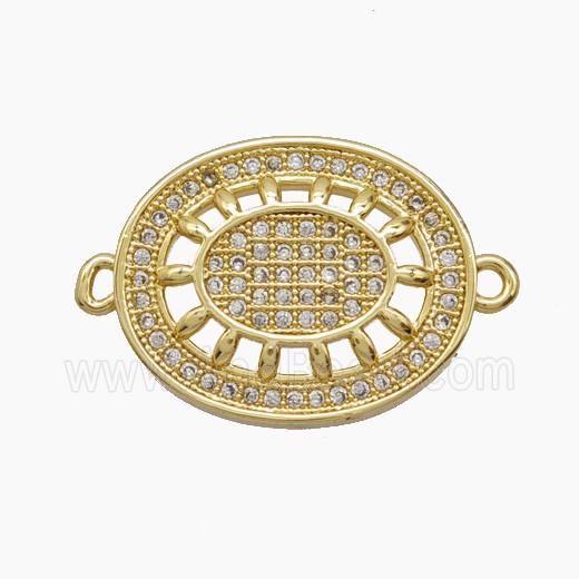 Copper Pendant Pave Zircon, Gold Plated