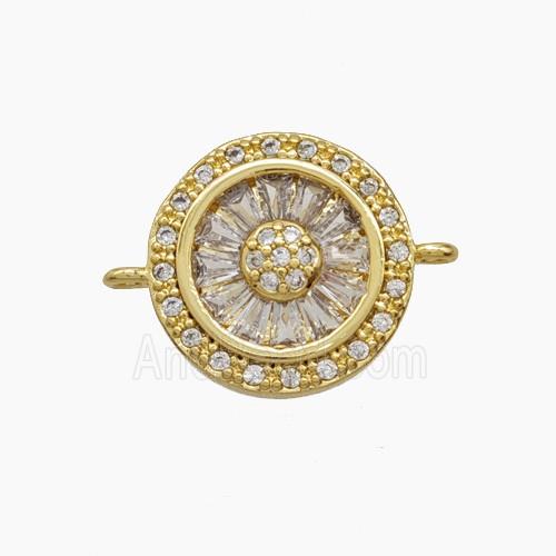 Copper Pendant Pave Zircon, Gold Plated
