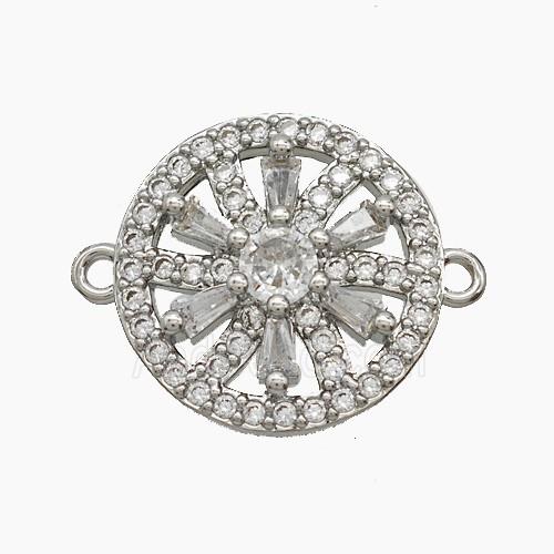 Copper Pendant Pave Zircon, Gold Plated